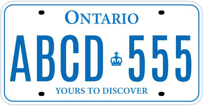 Ontario Licence Plate